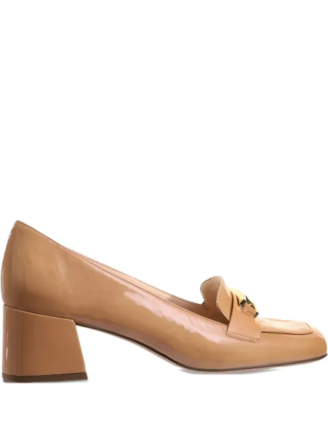 Hogl 40mm Helen patent-leather block-heel loafers Brown 7104315