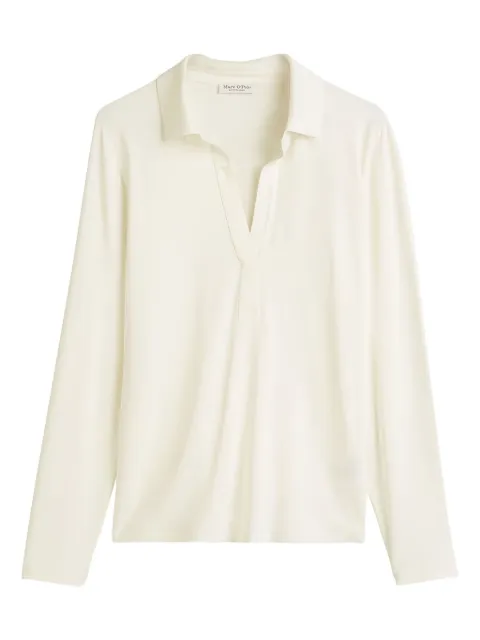 Marc O'Polo polo-collar long-sleeve top White 502205252105