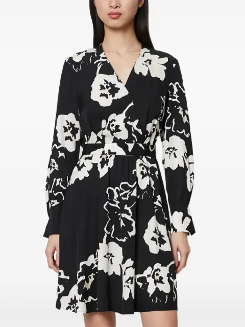 Marc O'Polo floral-print wrap mini dress Black 403120821367B99