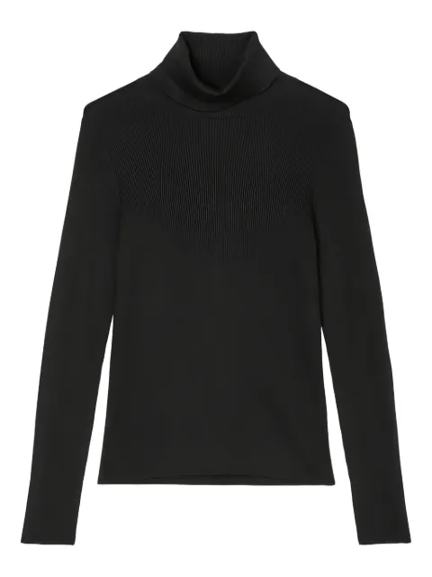 Marc O'Polo ribbed turtleneck top Black 309501460679