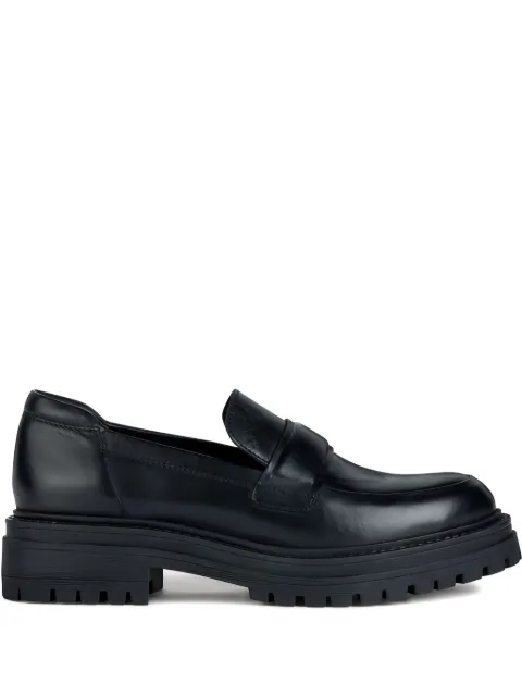 Geox Iridea penny-strap platform loafers Black D36HRA00043C9999