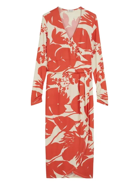 Marc O'Polo floral-print wrap dress Orange 503305159035