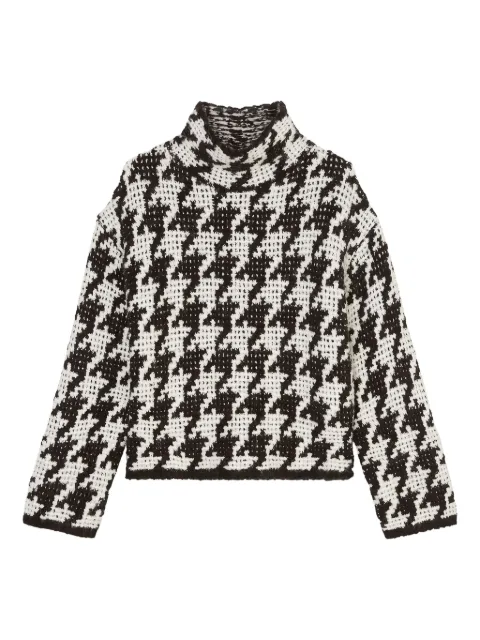 Marc O'Polo houndstooth-pattern turtleneck sweater Black 410610960545