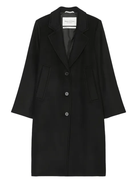 Marc O'Polo single-breasted wool coat Black 408029471265