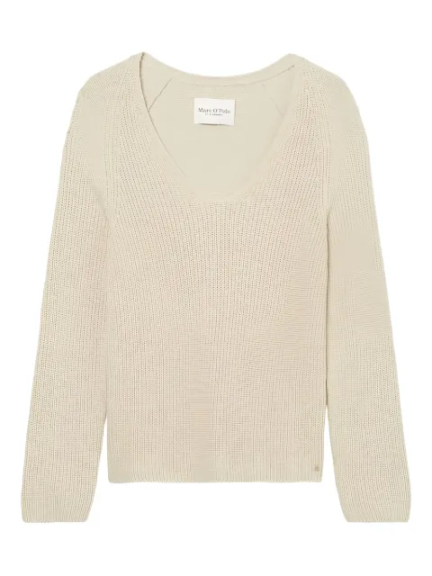 Marc O'Polo V-neck ribbed sweater Neutrals B01605960097145