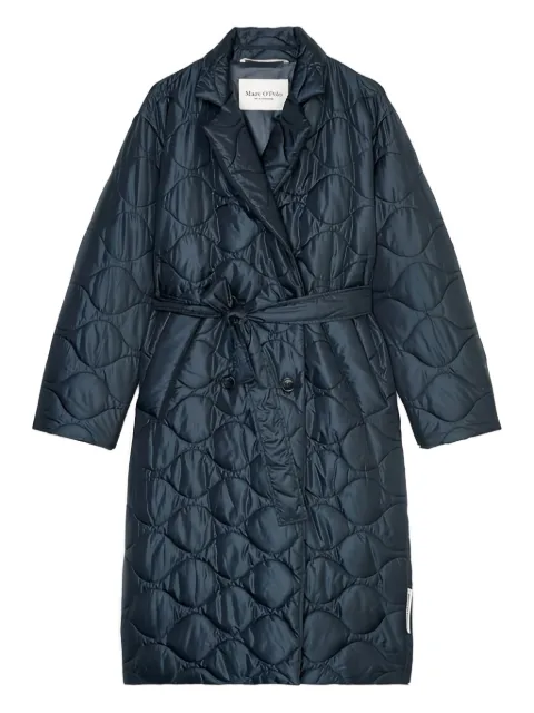 Marc O'Polo quilted belted coat Blue 308104571101