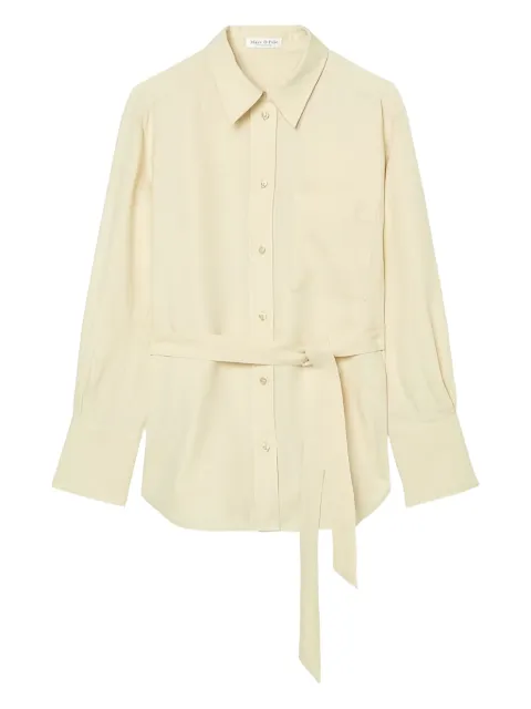Marc O'Polo belted button-up shirt Neutrals 303130542107