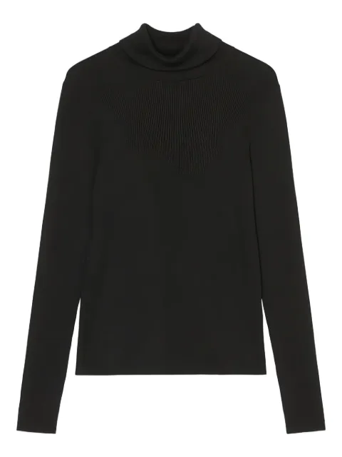Marc O'Polo turtleneck ribbed top Black 409501460679