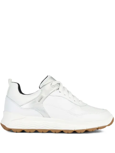 Geox Spherica 4x4 metallic-panel leather sneakers White D3626D0467BC0007