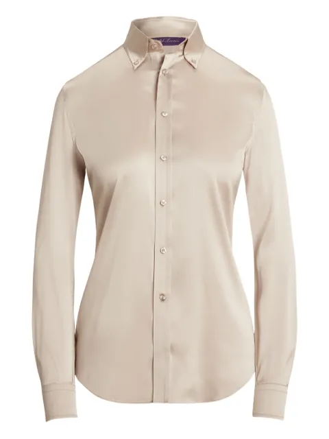 Ralph Lauren Collection satin button-up shirt Neutrals 290864929016