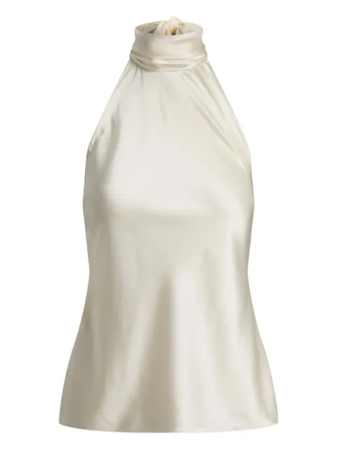 Ralph Lauren Collection charmeuse halterneck blouse Neutrals 290P00374003
