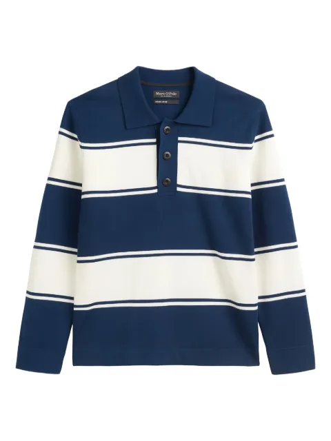Marc O'Polo striped long-sleeve polo shirt Blue 522504260048