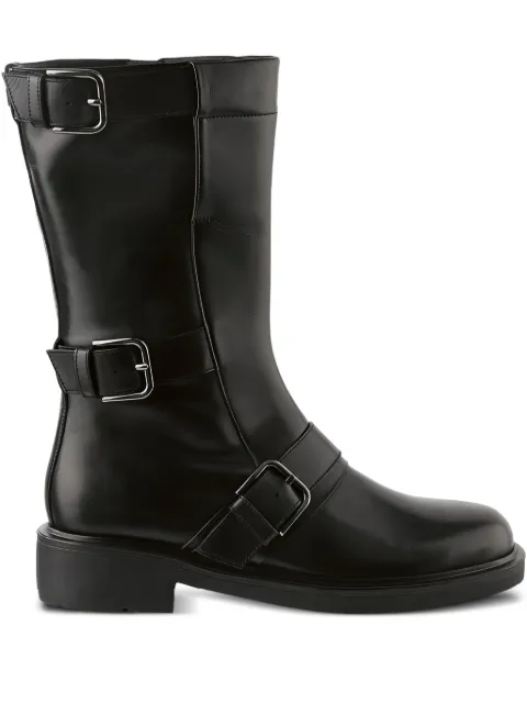 Hogl Billie buckle-embellished leather biker boots Black 81019230100