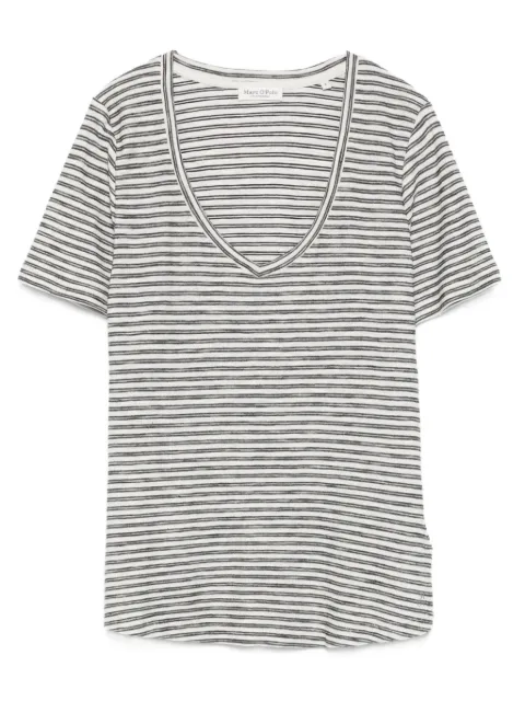 Marc O'Polo striped V-neck T-shirt Black 504219651293