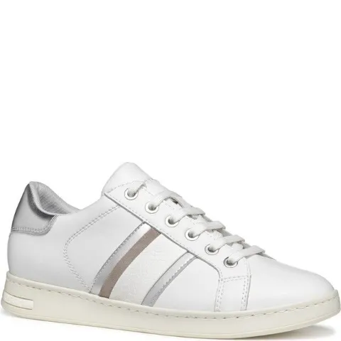Geox leather panelled sneakers White D361BE085BN