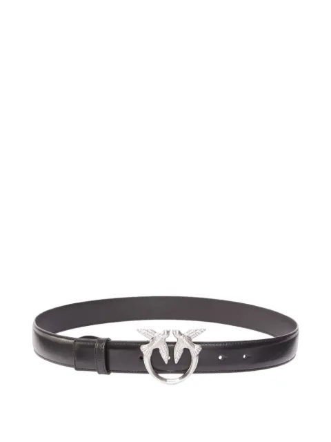 PINKO Love Berry bird-embellished leather belt Black 100125A2M4