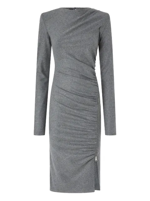PINKO slim-fit midi dress with draping Grey 106126A2ZU