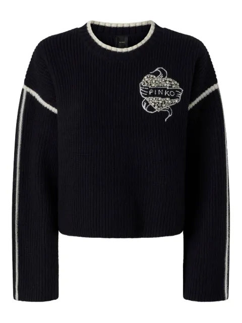 PINKO logo-intarsia sweater Black 105397A2PK