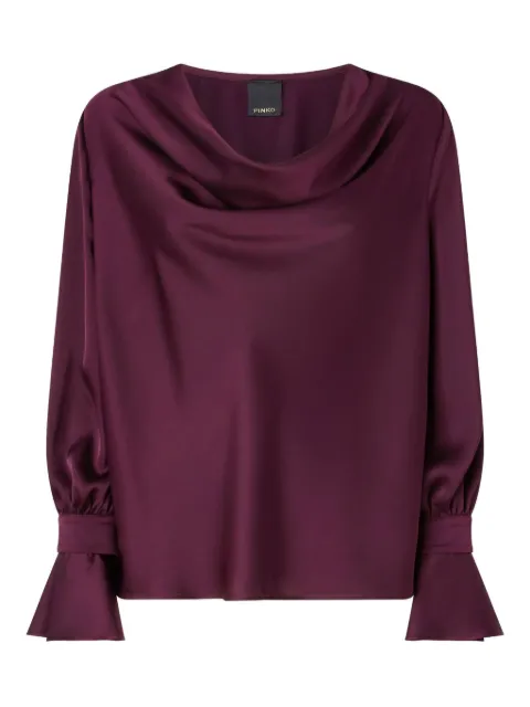 PINKO Filipa draped-neck blouse Red 105961A2YM