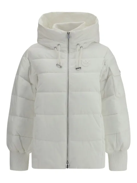 PINKO hooded quilted coat White 105384A2PE