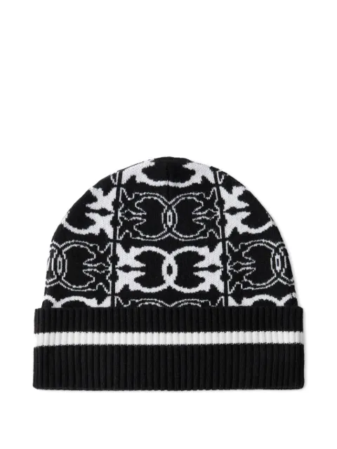 PINKO Love Birds-pattern beanie Black 105991A2YO