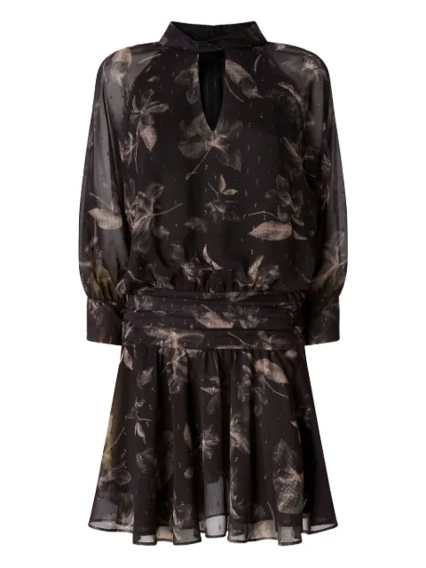 PINKO floral-print gathered mini dress Black 105595A2ST