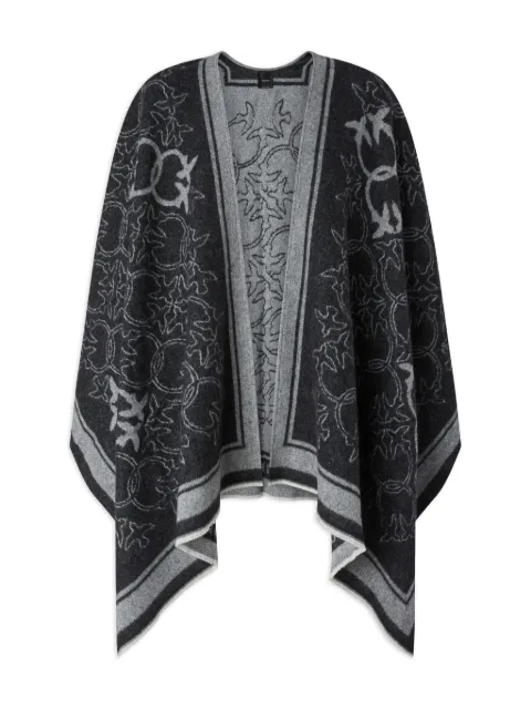 PINKO Love Birds wool poncho Black 105965A2ZI