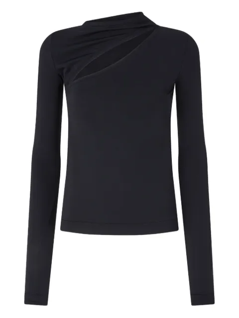 PINKO asymmetric-neck long-sleeve top Black 106085A308