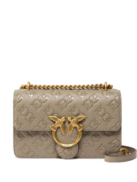PINKO mini Love Bag embossed cross body bag Brown 100074A1YB