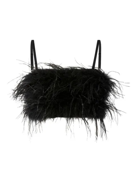 PINKO feather-embellished top Black 105576A2SO