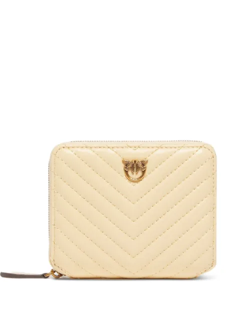PINKO chevron-quilted zipped wallet Neutrals 100249A0GK
