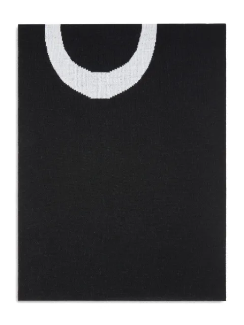 PINKO logo-detail wool scarf Black 105988A2Z5