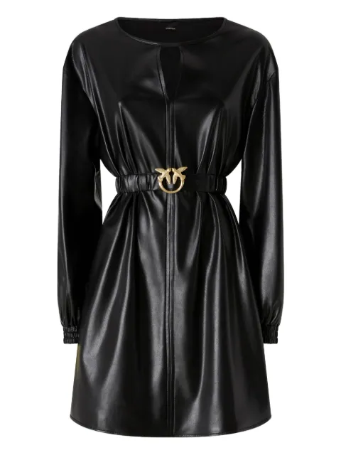 PINKO short leather-effect dress Black 105587A2P4