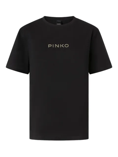 PINKO logo-detail crew-neck T-shirt Black 105526A2RM