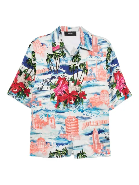 AMIRI tropical-print short-sleeve shirt White AMSTCA1165