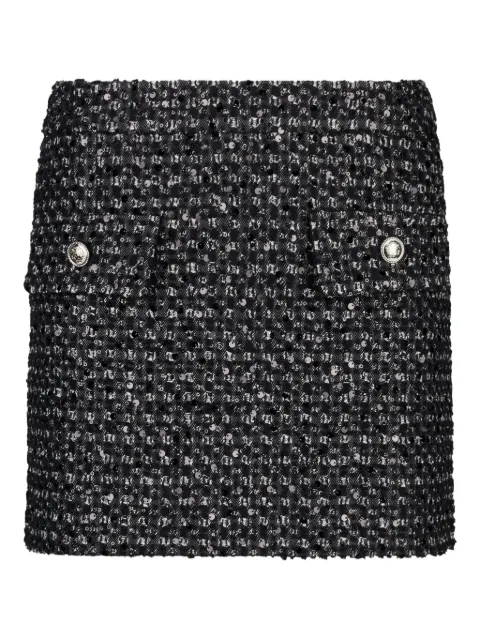LIU JO bouclé mini skirt Black UF5146D0267