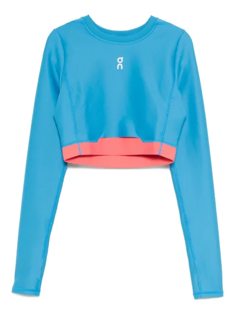 On train long-sleeves crop top Blue 1WF10220018ZENDAYA