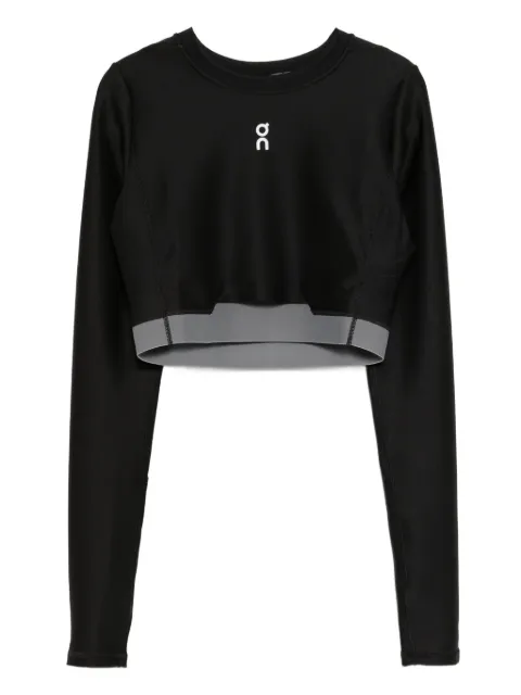 On train long-sleeves crop top Black 1WF10220553ZENDAYA