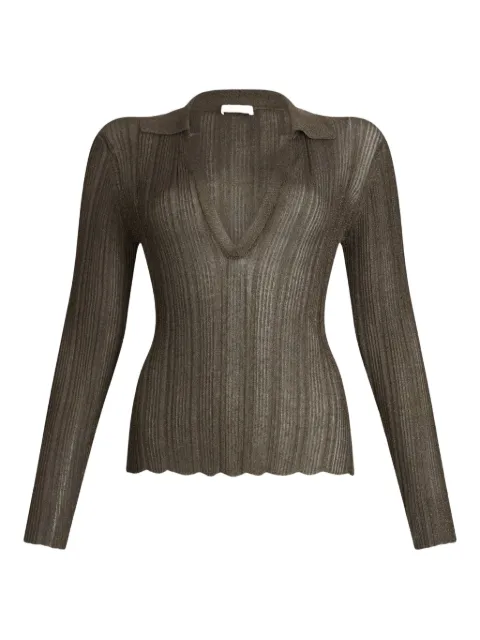 LIU JO Lurex® polo top Green CF5154MS85O