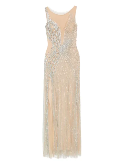 Holland & Holland embellished round-neck maxi dress Neutrals HF110347SAS