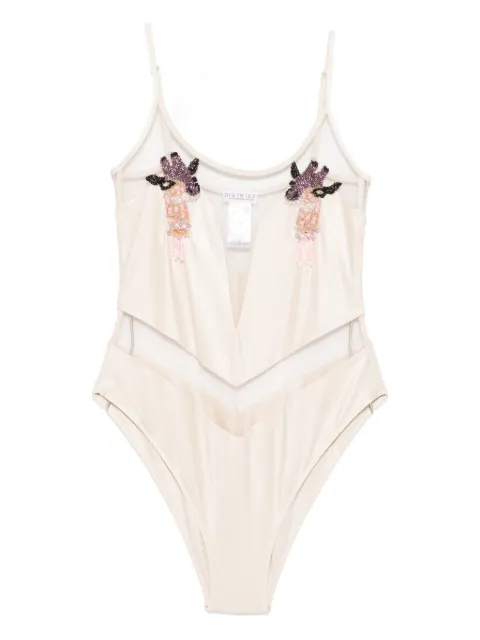 Mazzei beaded-embellishment swimsuit Neutrals GG510083