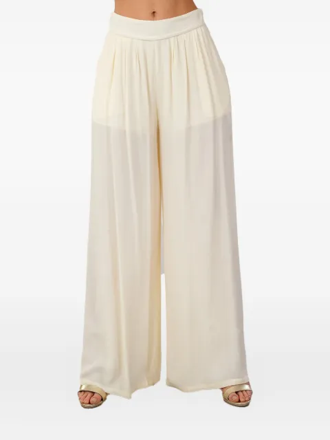Babylone Paris pleated semi-sheer trousers Neutrals S00559PANNA