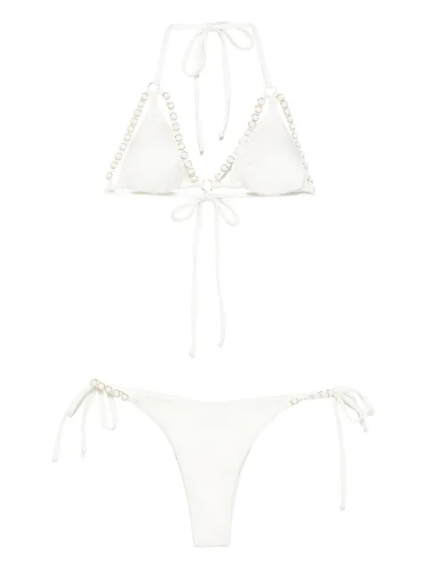 Mazzei ring-embellished triangle bikini White BA30BA580083