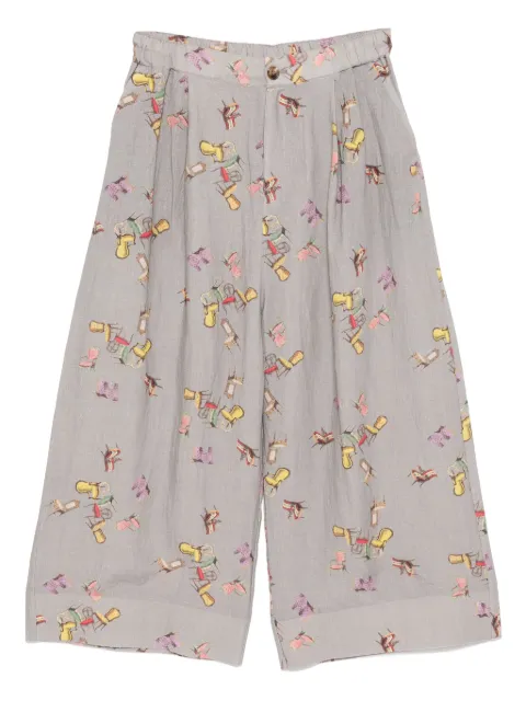 Undercover linen wide-leg pants Grey UC1E15122