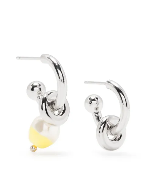 Justine Clenquet Ethan pearl earrings Yellow ETHANPEARLEAR