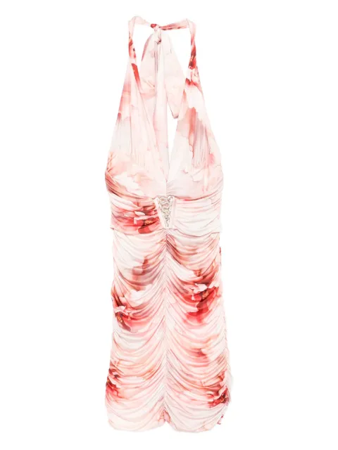 Babylone Paris V-neck floral-print mini dress Pink S00854ROSSO