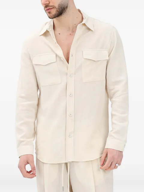 YES LONDON double-pocket long-sleeve shirt Neutrals XCM7183BR
