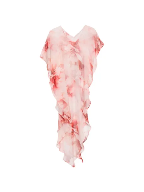 Babylone Paris floral-print cape Red S0355T