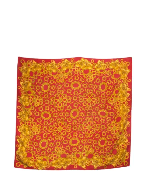 CHANEL Pre-Owned 1990s printed silk scarf Red 15015997