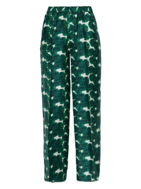 Max Mara leaf-print trousers Green 2521136031600